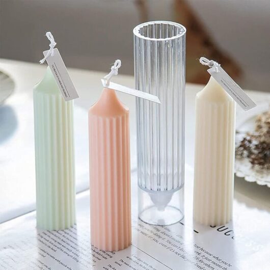 [NEVER USED] 3D Plastic Candle Molds, DIY Candle Mold for Candles, Church, Christmas, Dinner, Valentine's Day, Home Decoration, 3.5 x 15 cm