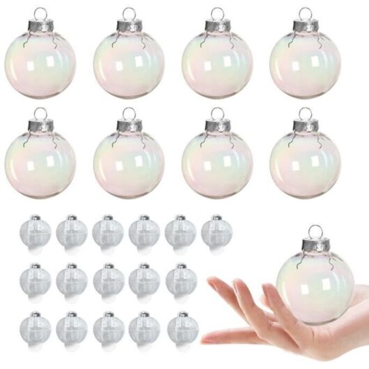 Never used] 8 Pieces Christmas Clear Ornament Ball, 6 cm Acrylic Balls diy Balls diy Fillable Christmas Decoration Balls, Colorful Plastic Craft