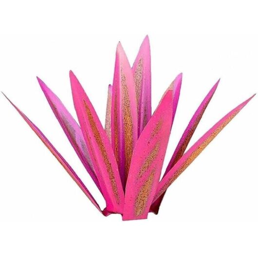 Never used] Antique Agave Metal Sculpture Agave Iron Art Agave Sculpture Statue Garden Yard Art Decoration Ornaments Pink 27cm Garden Furniture