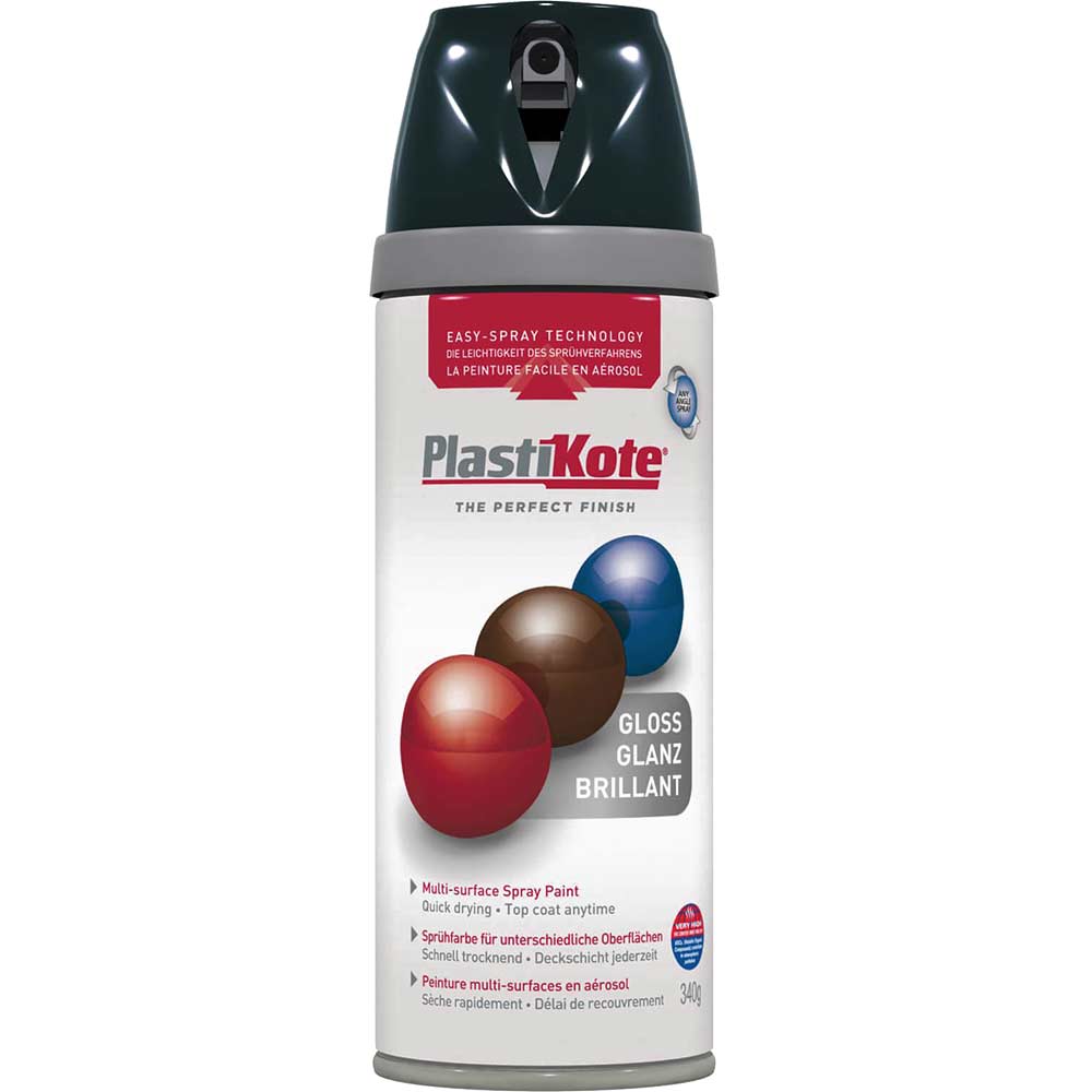 Plastikote Premium Gloss Aerosol Spray Paint Black 400ml