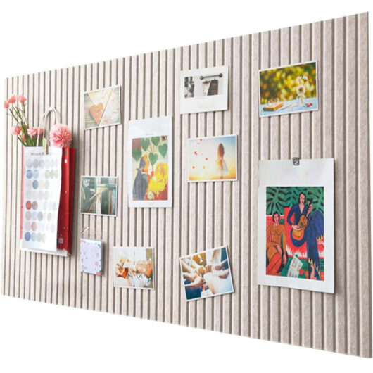 Self-adhesive photo wall panels, felt and cork decorative board, wall board, acoustic board, for home & office, 60×120cm, ivory