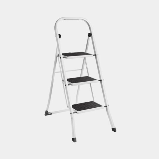 Steel 3 Step Ladder - White