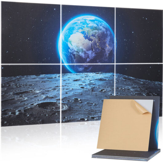VEVOR 6 Pack Art Acoustic Panels, 70.87 x 47.24 x 0.4 inch Soundproof Wall Tiles, Self Adhesive Decorative Sound Dampening Absorbing Boards for Home,