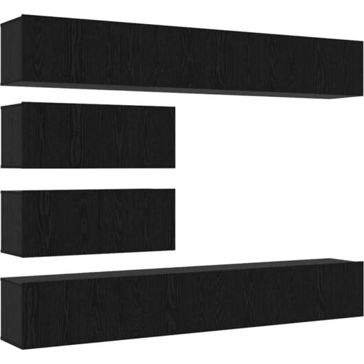 Vidaxl - tv Cabinet Set 6 pcs Black oak 100 x 30 x 30 cm Engineered wood
