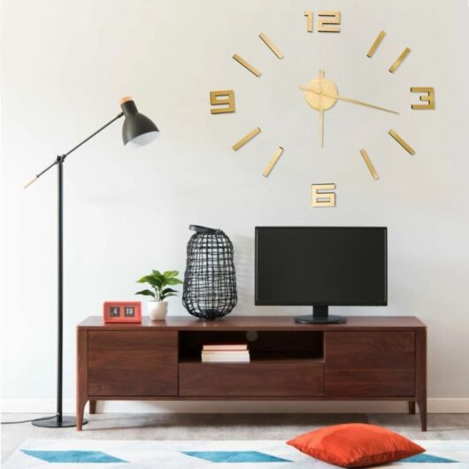 3D Wall Clock Modern Design Gold 100 cm xxl Vidaxl