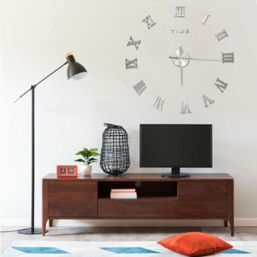 3D Wall Clock Modern Design Silver 100 cm xxl Vidaxl
