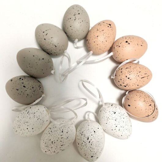 Easter Decoration - Set of 12 Hanging Plastic Easter Eggs for Garden, Balcony, and Outdoors G