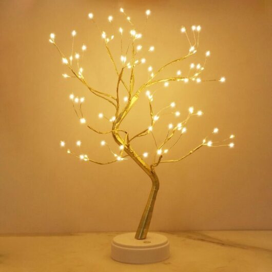 Led Light Tree, Warm White Light Tree, Adjustable Branch Light Tree Lamp, 108 LEDs, for Wedding Party Decoration, USB/Battery Powered