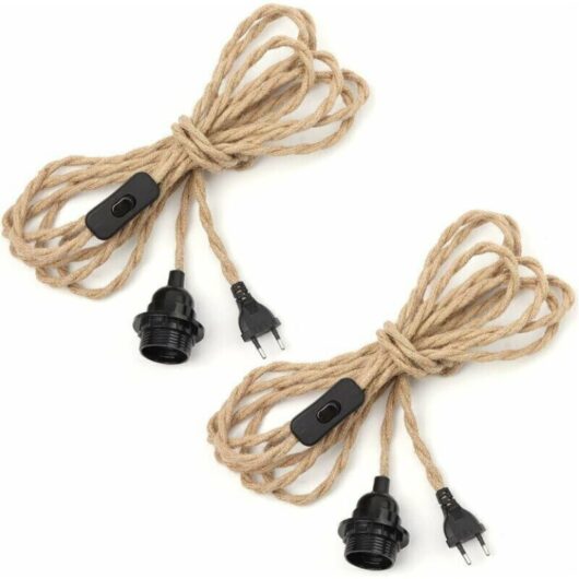 pairs of 4.5m chandelier string cables, E27 socket switch with bulb cable cord for DIY chandelier, industrial chandelier