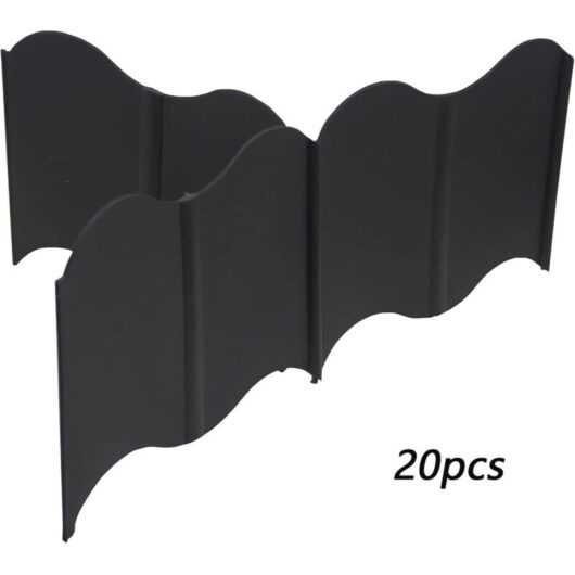 2.7 m Garden Edging Set, 15 cm High, Quick Install, Weatherproof, 20 Interlocking Lawn Fences for Yard, Pathway, Garden Decoration, DIY Landscaping,